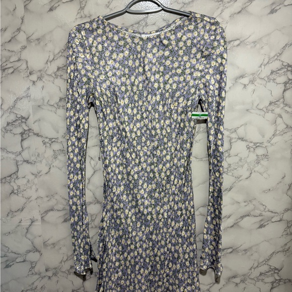 NEW TopShop Lavender Floral Long Sleeve Dress Size 4 - Picture 7 of 15